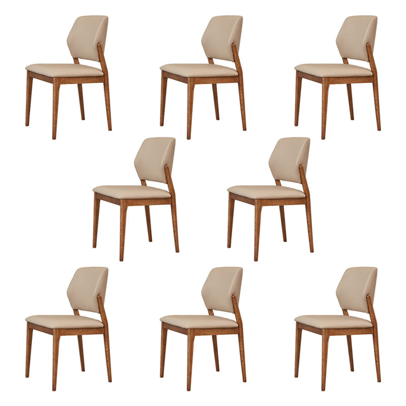 Modern Simple Side Chair Wooden Frame Side Dining Chair for Bedroom Brown 8 Piece Set Clearhalo 'Dining Chairs' 'Dining Tables & Seating' 'dining_chair' 'furn' 'furn_dining_chair' 'Furniture' 'Kitchen & Dining Furniture' 7074874