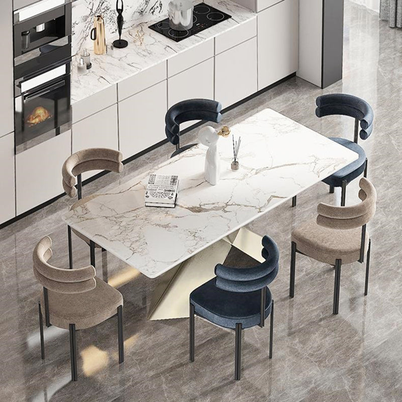 Moderne eenvoudige metalen zijstoel gestoffeerde eetkamerstoelen voor thuisgebruik