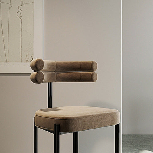 Modern Simple Metal Side Chair Upholstered Dining Chairs for Home Use