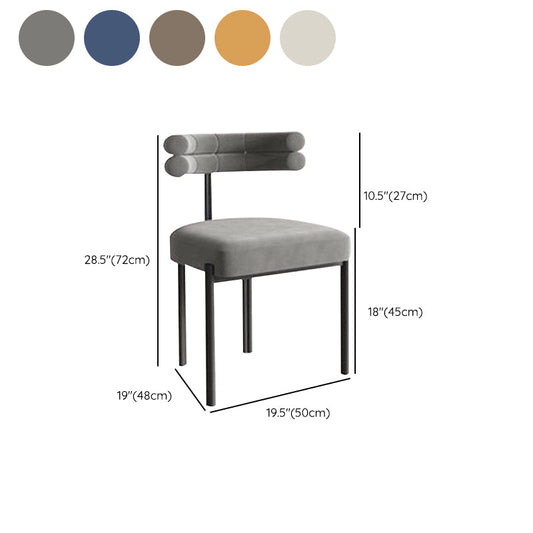 Modern Simple Metal Side Chair Upholstered Dining Chairs for Home Use