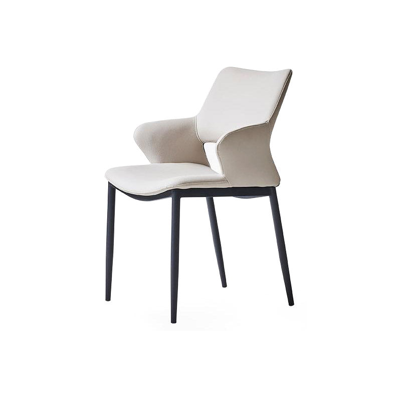 Kitchen Open Back Dining Chair Industrial Upholstered Armless Chair Light Gray With Arms 1 Piece Clearhalo 'Dining Chairs' 'Dining Tables & Seating' 'dining_chair' 'furn' 'furn_dining_chair' 'Furniture' 'Kitchen & Dining Furniture' 7074923