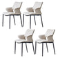 Kitchen Open Back Dining Chair Industrial Upholstered Armless Chair Light Gray With Arms 4 Piece Set Clearhalo 'Dining Chairs' 'Dining Tables & Seating' 'dining_chair' 'furn' 'furn_dining_chair' 'Furniture' 'Kitchen & Dining Furniture' 7074927