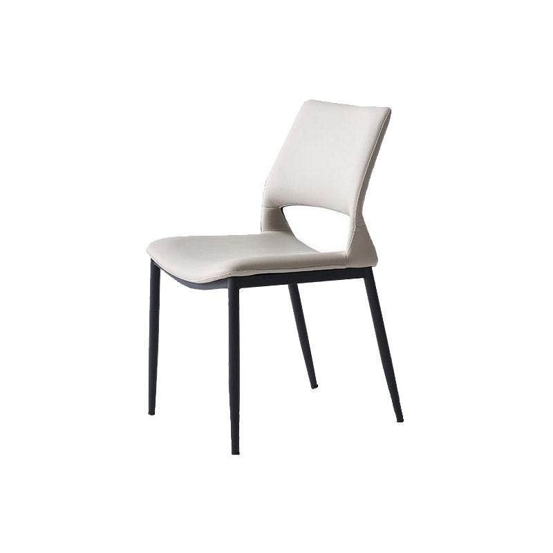 Kitchen Open Back Dining Chair Industrial Upholstered Armless Chair Light Gray Armless 1 Piece Clearhalo 'Dining Chairs' 'Dining Tables & Seating' 'dining_chair' 'furn' 'furn_dining_chair' 'Furniture' 'Kitchen & Dining Furniture' 7074933