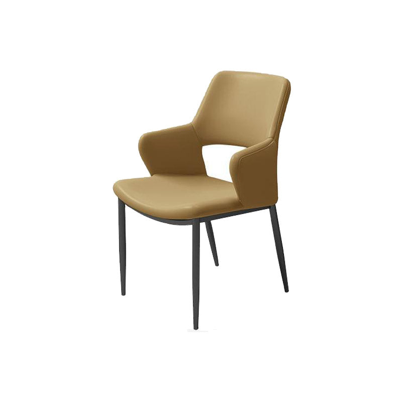 Kitchen Open Back Dining Chair Industrial Upholstered Armless Chair Orange With Arms 1 Piece Clearhalo 'Dining Chairs' 'Dining Tables & Seating' 'dining_chair' 'furn' 'furn_dining_chair' 'Furniture' 'Kitchen & Dining Furniture' 7074940