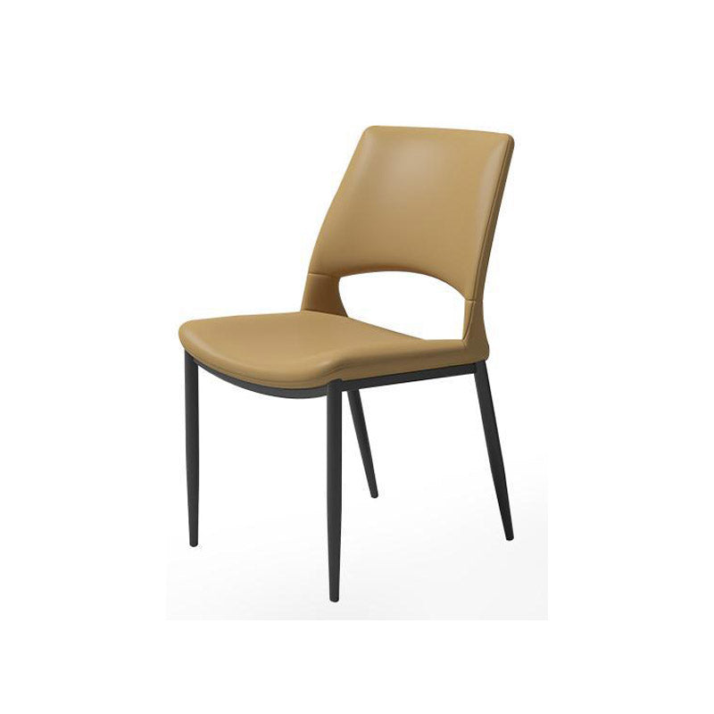 Kitchen Open Back Dining Chair Industrial Upholstered Armless Chair Orange Armless 1 Piece Clearhalo 'Dining Chairs' 'Dining Tables & Seating' 'dining_chair' 'furn' 'furn_dining_chair' 'Furniture' 'Kitchen & Dining Furniture' 7074945