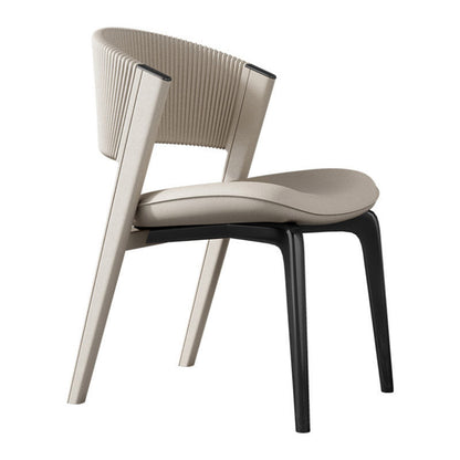 Glam Kitchen Dining Side Chair  Open Back Metal Legs Armless Chair