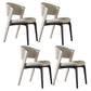 Glam Kitchen Dining Side Chair  Open Back Metal Legs Armless Chair