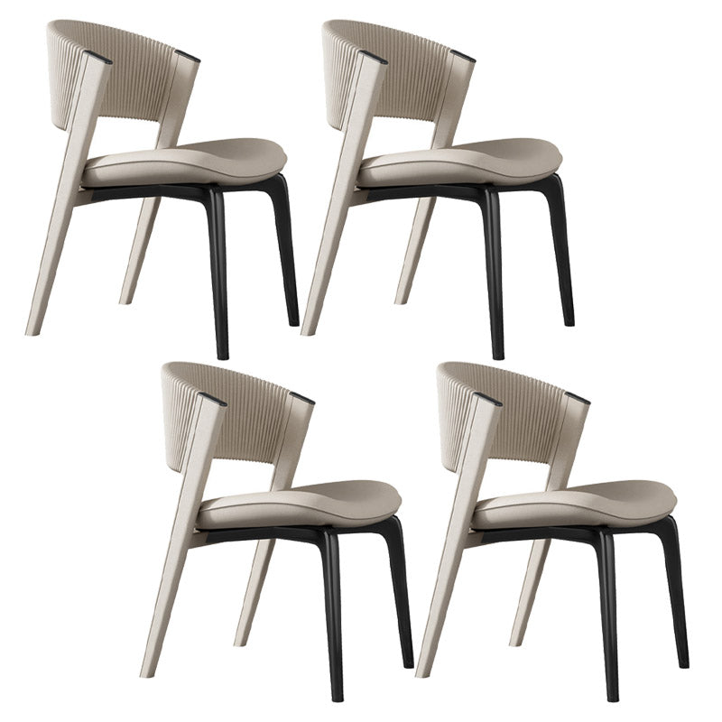 Glam Kitchen Dining Side Chair  Open Back Metal Legs Armless Chair