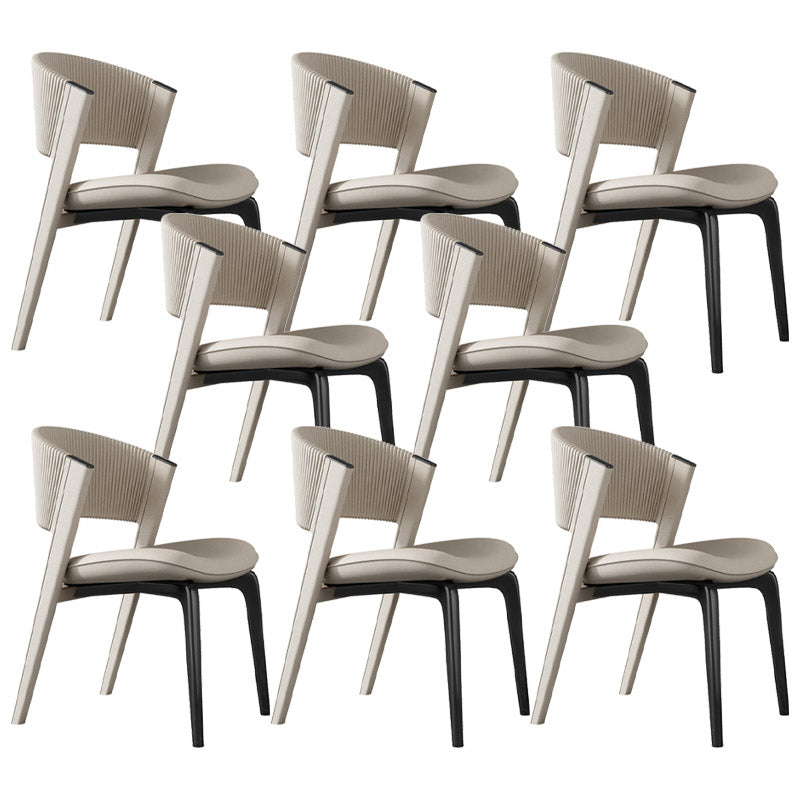 Glam Kitchen Dining Side Chair  Open Back Metal Legs Armless Chair