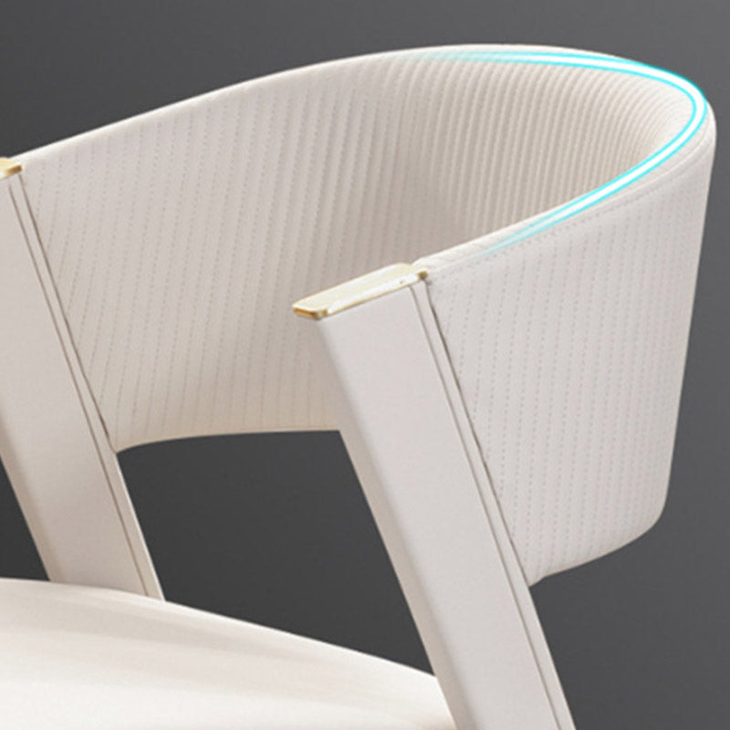 Glam Kitchen Dining Side Chair  Open Back Metal Legs Armless Chair