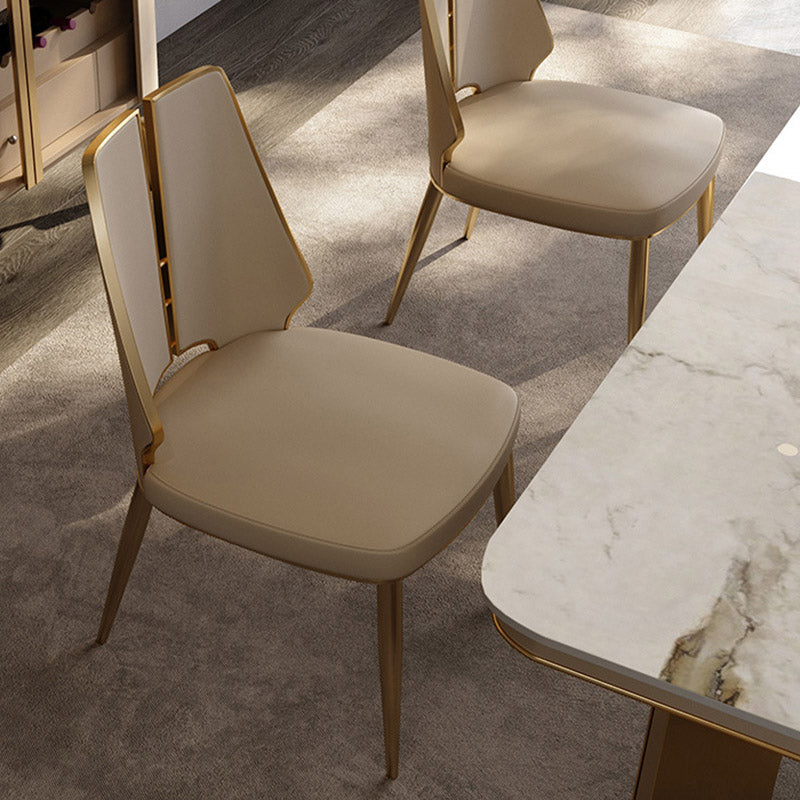 Küche Glam Dining Armless Stuhl Wingback Metallbeinseitenstuhl