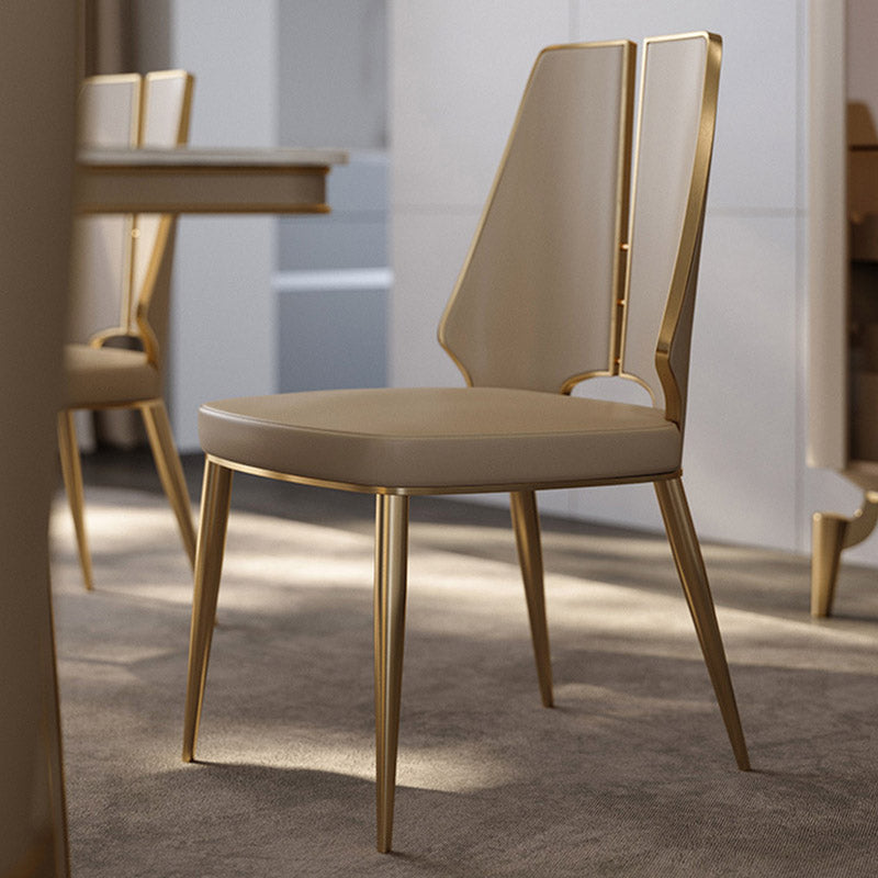 Küche Glam Dining Armless Stuhl Wingback Metallbeinseitenstuhl