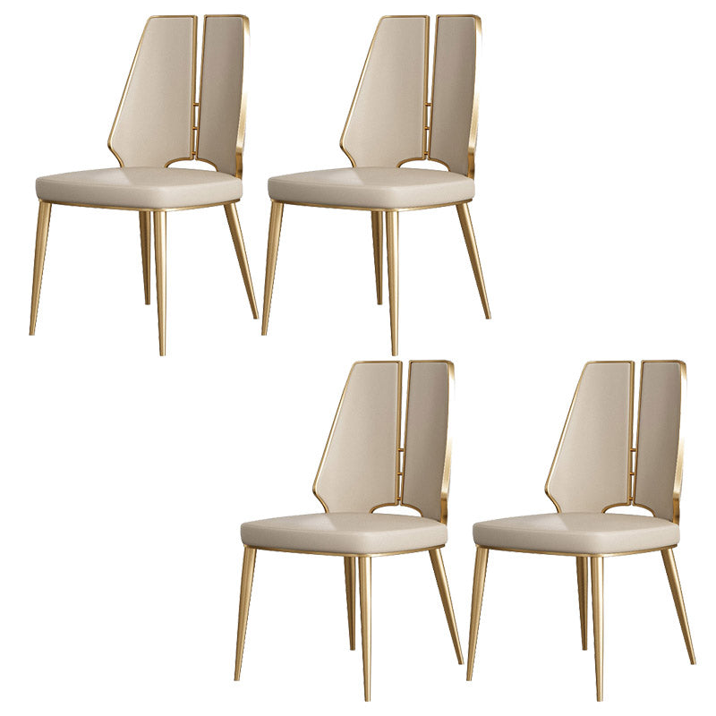 Küche Glam Dining Armless Stuhl Wingback Metallbeinseitenstuhl