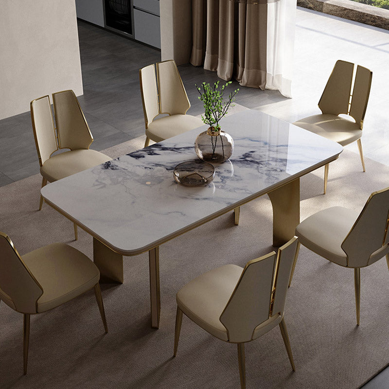 Küche Glam Dining Armless Stuhl Wingback Metallbeinseitenstuhl