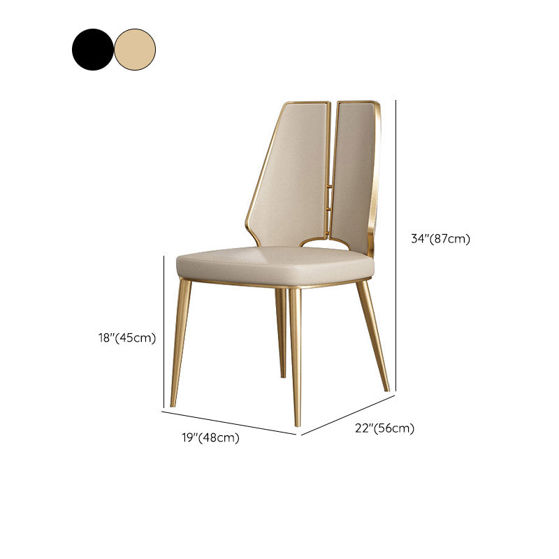 Küche Glam Dining Armless Stuhl Wingback Metallbeinseitenstuhl