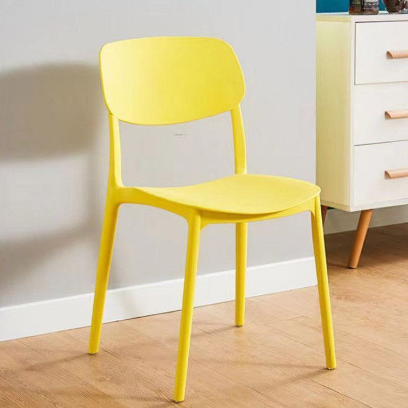 Open Back Dining Side Chair Contemporary Plastic Armless Dining Chair