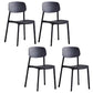 Open Back Dining Side Chair Contemporary Plastic Armless Dining Chair