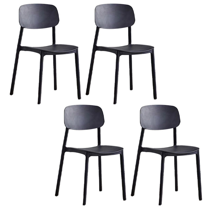 Open Back Dining Side Chair Contemporary Plastic Armless Dining Chair