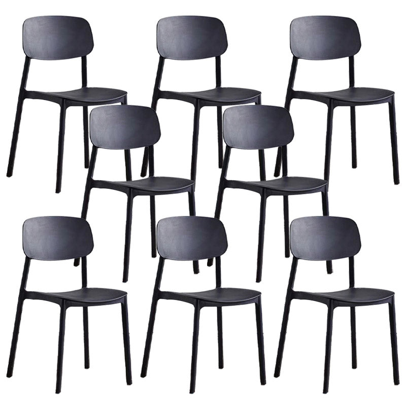 Open Back Dining Side Chair Contemporary Plastic Armless Dining Chair
