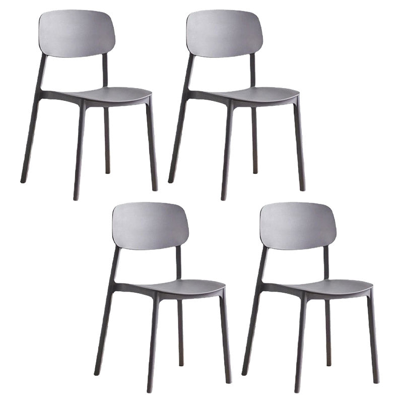 Open Back Dining Side Chair Contemporary Plastic Armless Dining Chair