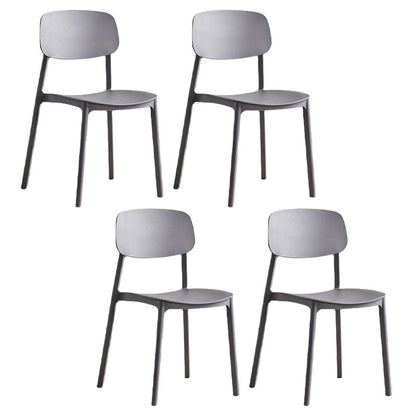 Open Back Dining Side Chair Contemporary Plastic Armless Dining Chair