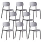 Open Back Dining Side Chair Contemporary Plastic Armless Dining Chair