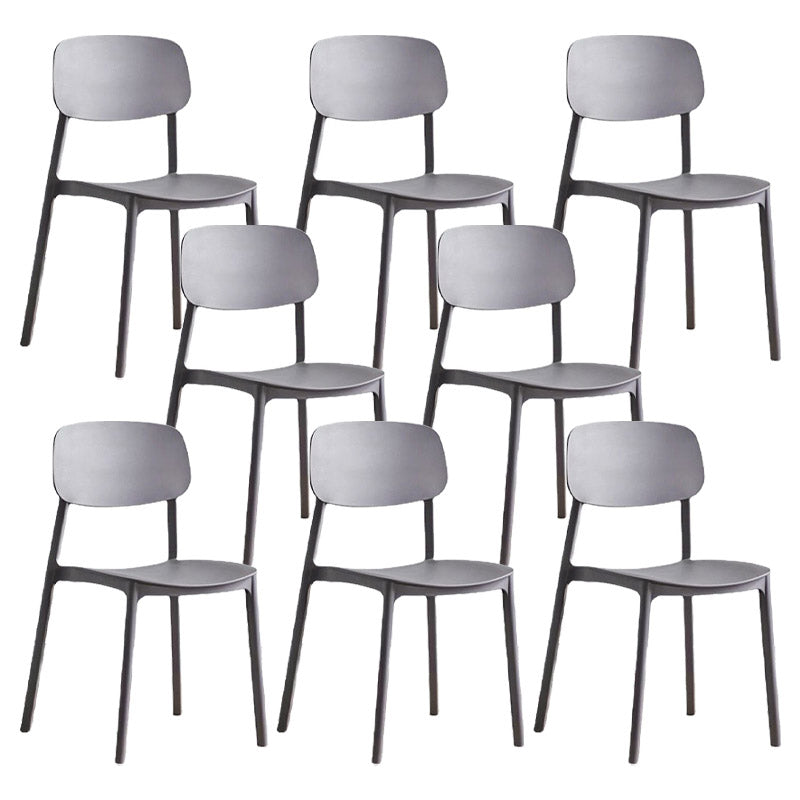 Open Back Dining Side Chair Contemporary Plastic Armless Dining Chair