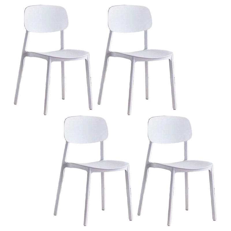 Open Back Dining Side Chair Contemporary Plastic Armless Dining Chair