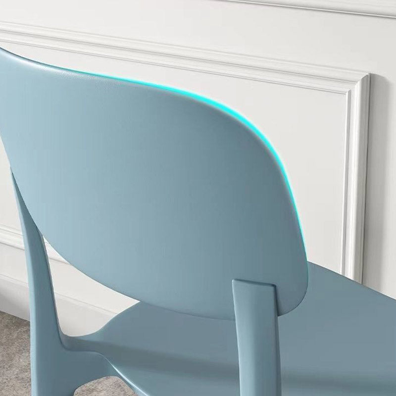 Open Back Dining Side Chair Contemporary Plastic Armless Dining Chair