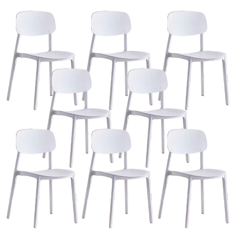 Open Back Dining Side Chair Contemporary Plastic Armless Dining Chair