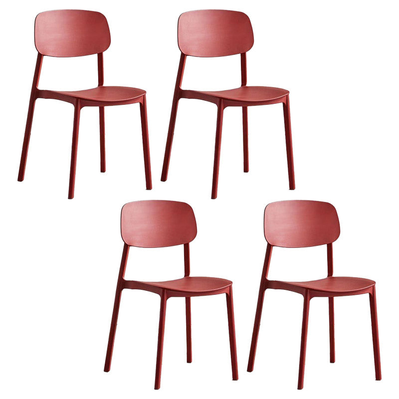 Open Back Dining Side Chair Contemporary Plastic Armless Dining Chair