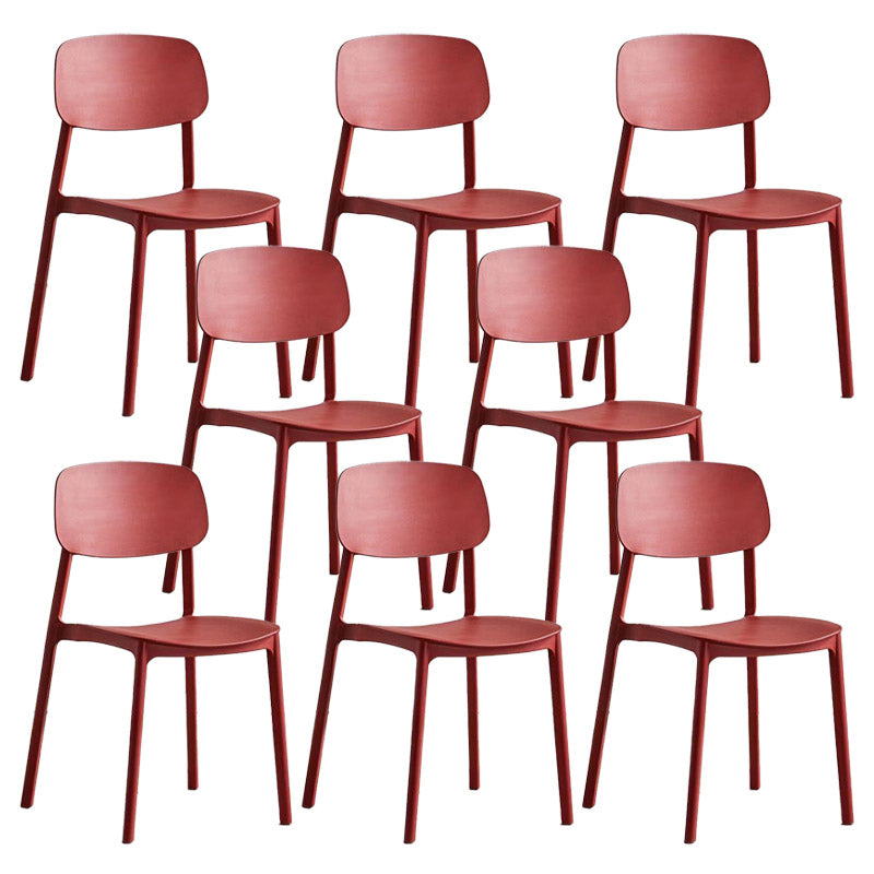 Open Back Dining Side Chair Contemporary Plastic Armless Dining Chair