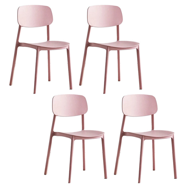 Open Back Dining Side Chair Contemporary Plastic Armless Dining Chair