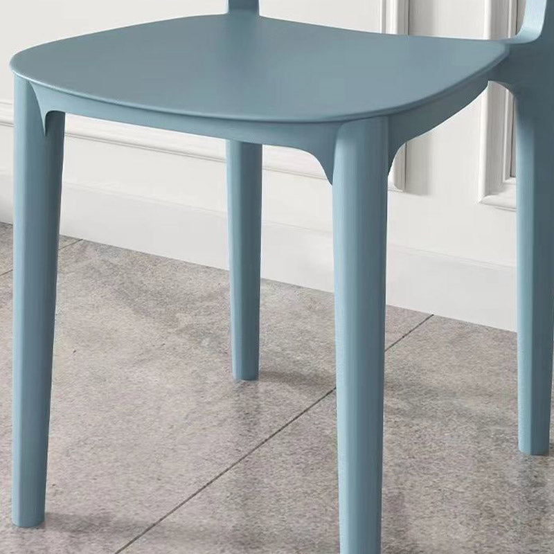 Open Back Dining Side Chair Contemporary Plastic Armless Dining Chair