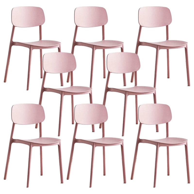 Open Back Dining Side Chair Contemporary Plastic Armless Dining Chair