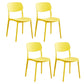 Open Back Dining Side Chair Contemporary Plastic Armless Dining Chair
