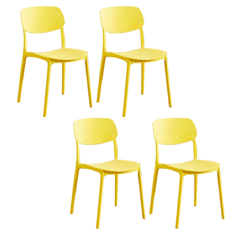 Open Back Dining Side Chair Contemporary Plastic Armless Dining Chair