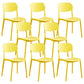 Open Back Dining Side Chair Contemporary Plastic Armless Dining Chair