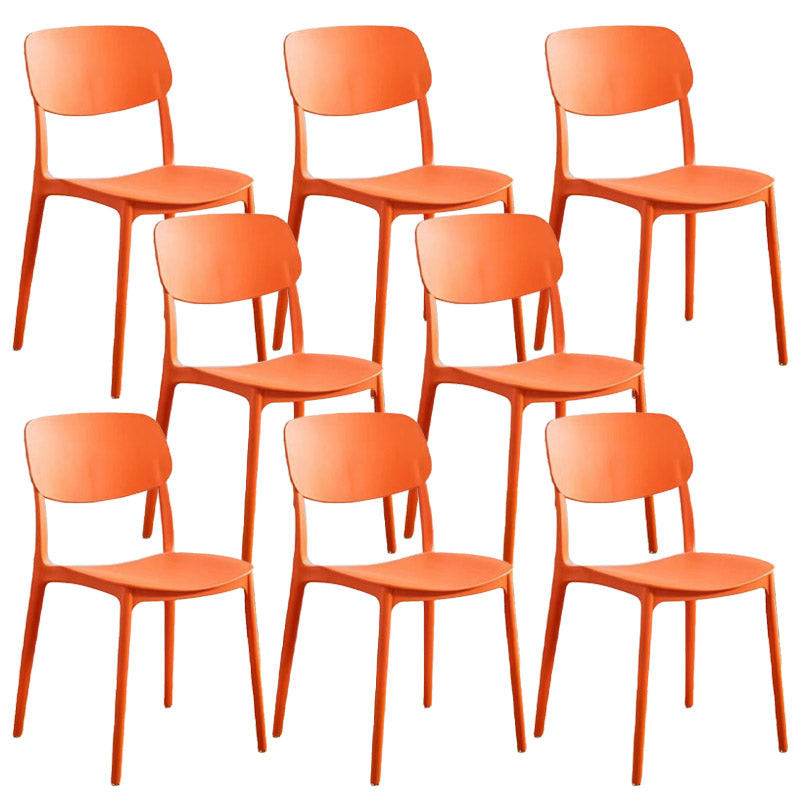 Open Back Dining Side Chair Contemporary Plastic Armless Dining Chair