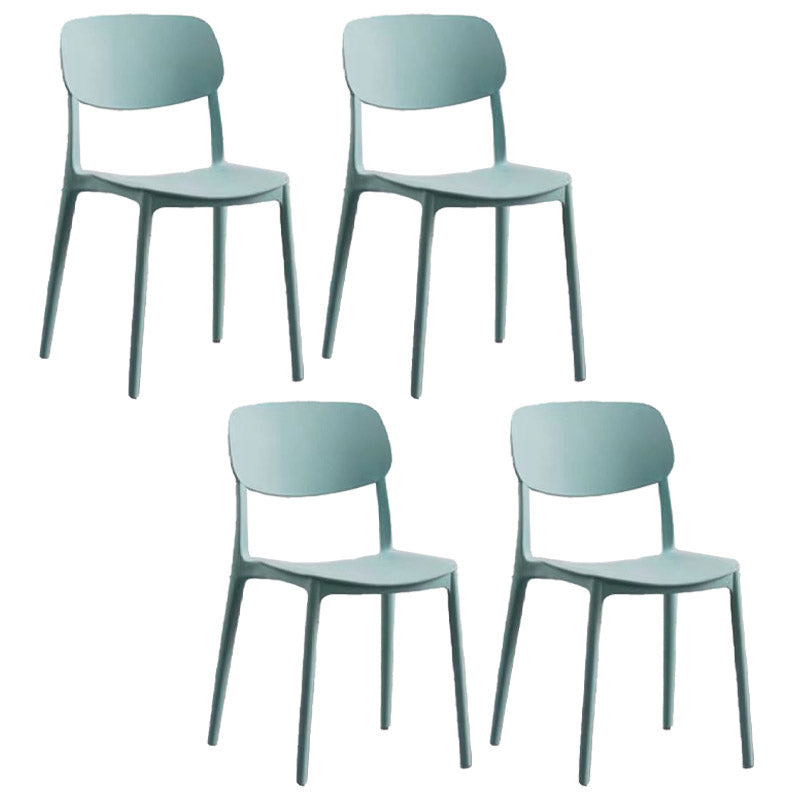 Open Back Dining Side Chair Contemporary Plastic Armless Dining Chair