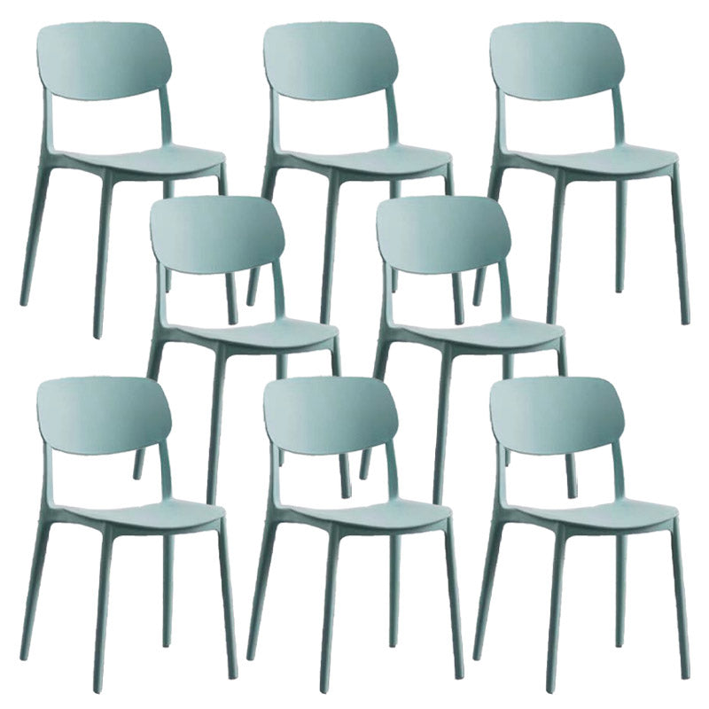 Open Back Dining Side Chair Contemporary Plastic Armless Dining Chair