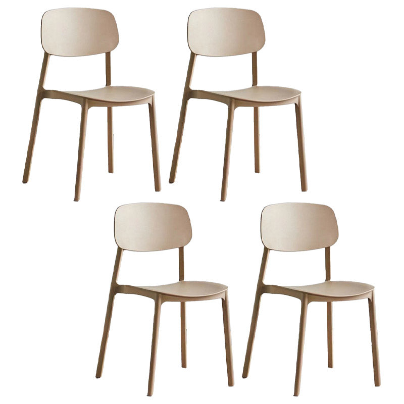 Open Back Dining Side Chair Contemporary Plastic Armless Dining Chair