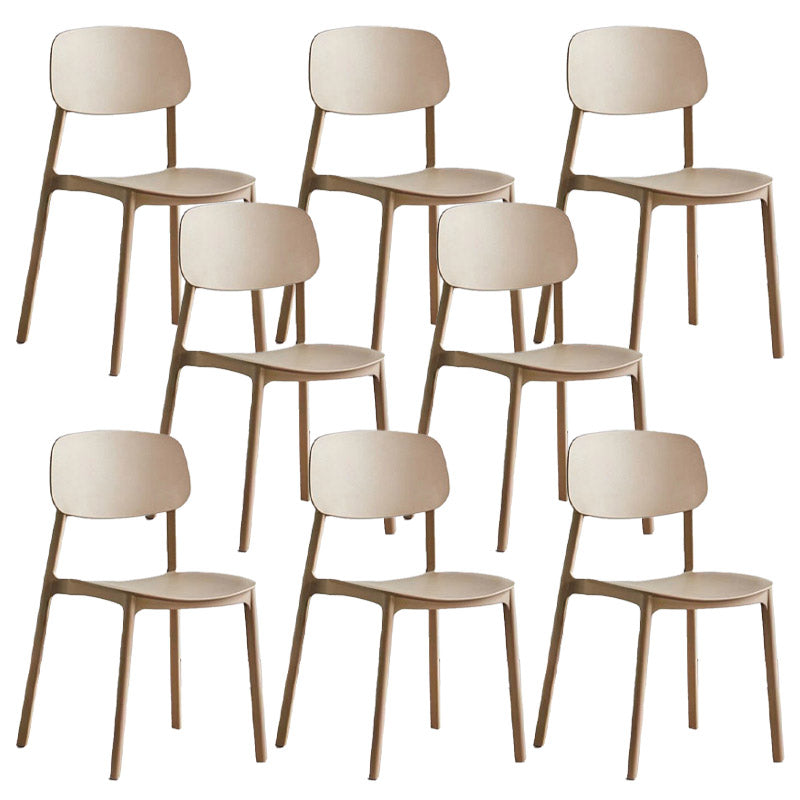 Open Back Dining Side Chair Contemporary Plastic Armless Dining Chair