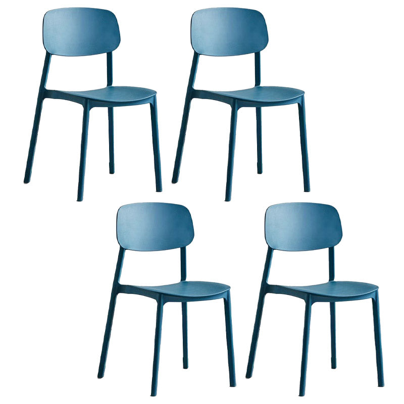 Open Back Dining Side Chair Contemporary Plastic Armless Dining Chair