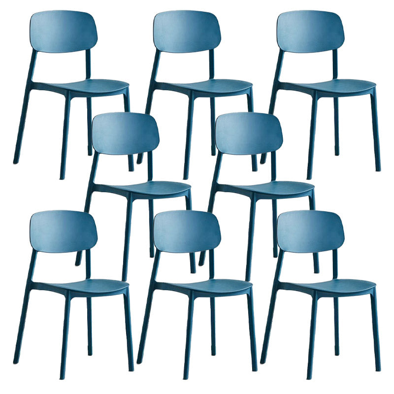Open Back Dining Side Chair Contemporary Plastic Armless Dining Chair
