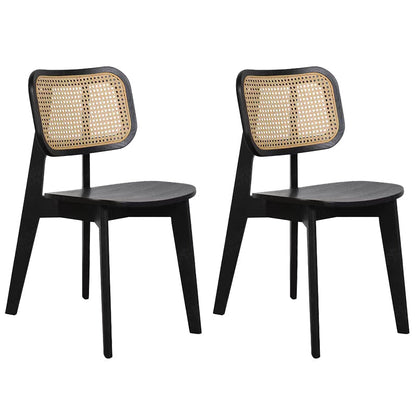 Industriële vaste houten armloze stoel keuken eetstoel zijkant