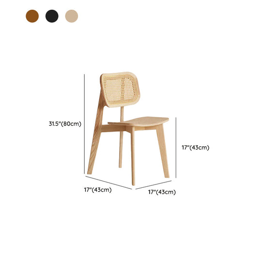 Industrial Solid Wood Armless Chair Kitchen Dining Side Chair