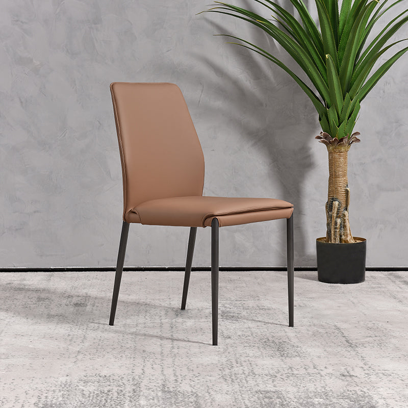 Faux Leather Parsons Dining Chair Dining Room Upholstered Chair Clearhalo 'Dining Chairs' 'Dining Tables & Seating' 'dining_chair' 'furn' 'furn_dining_chair' 'Furniture' 'Kitchen & Dining Furniture' 7075121