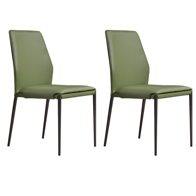 Faux Leather Parsons Dining Chair Dining Room Upholstered Chair Green 2 Piece Set Clearhalo 'Dining Chairs' 'Dining Tables & Seating' 'dining_chair' 'furn' 'furn_dining_chair' 'Furniture' 'Kitchen & Dining Furniture' 7075124