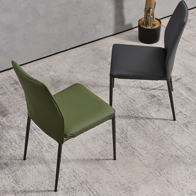 Faux Leather Parsons Dining Chair Dining Room Upholstered Chair Clearhalo 'Dining Chairs' 'Dining Tables & Seating' 'dining_chair' 'furn' 'furn_dining_chair' 'Furniture' 'Kitchen & Dining Furniture' 7075128